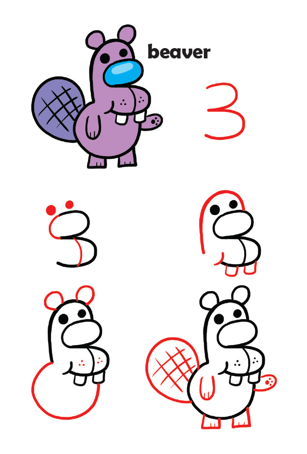 Numbers Cartooning For Kids And Learning How To Draw Cute Kawaii Animals And Characters With Alphabet