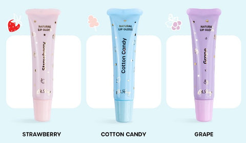 Oh Flossy's Natural Kids Lip Gloss Set includes flavours such as strawberry, cotton candy and grape