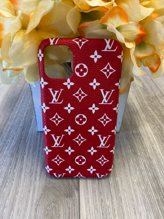 Small brown LV letter phone case