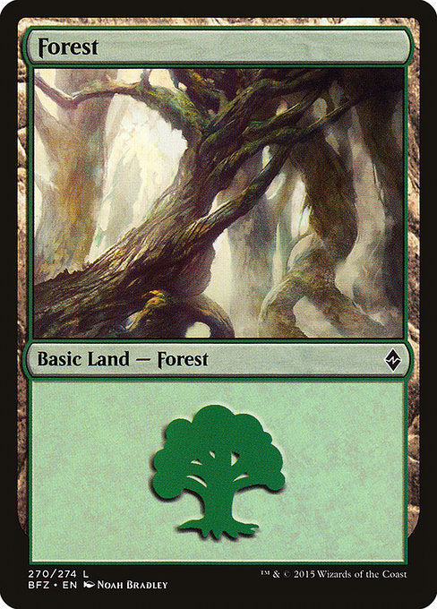 Forest Battle For Zendikar Not Full Art Version Noah Bradley