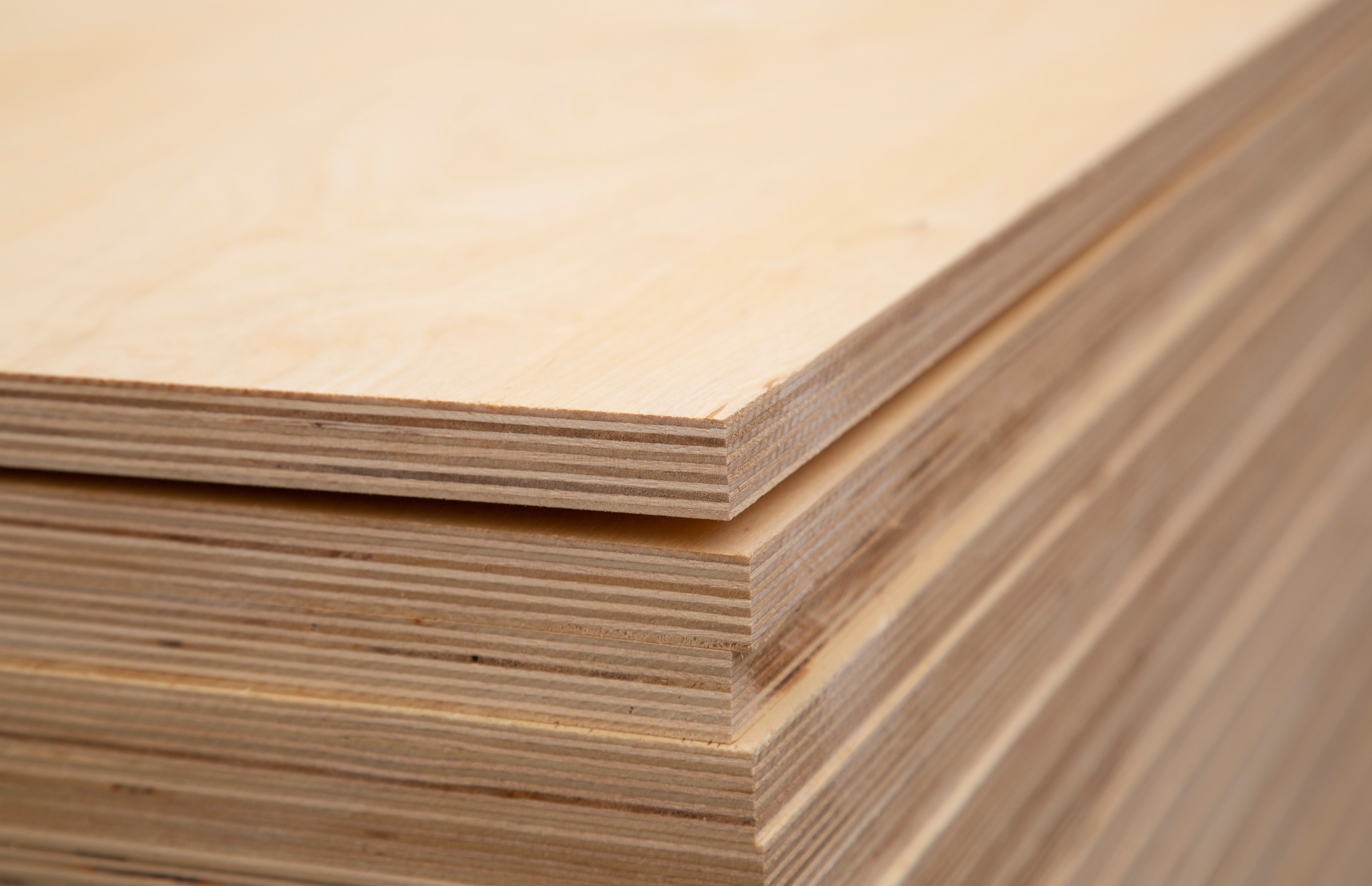 Stack of plywood board