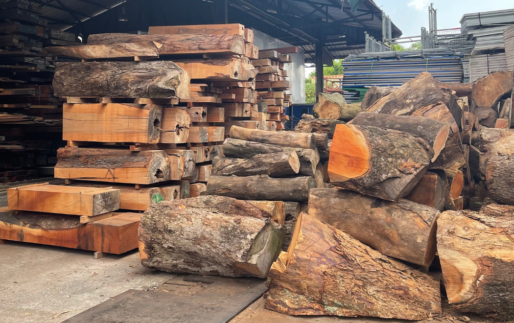 Stockpile of hardwood and softwood for furniture