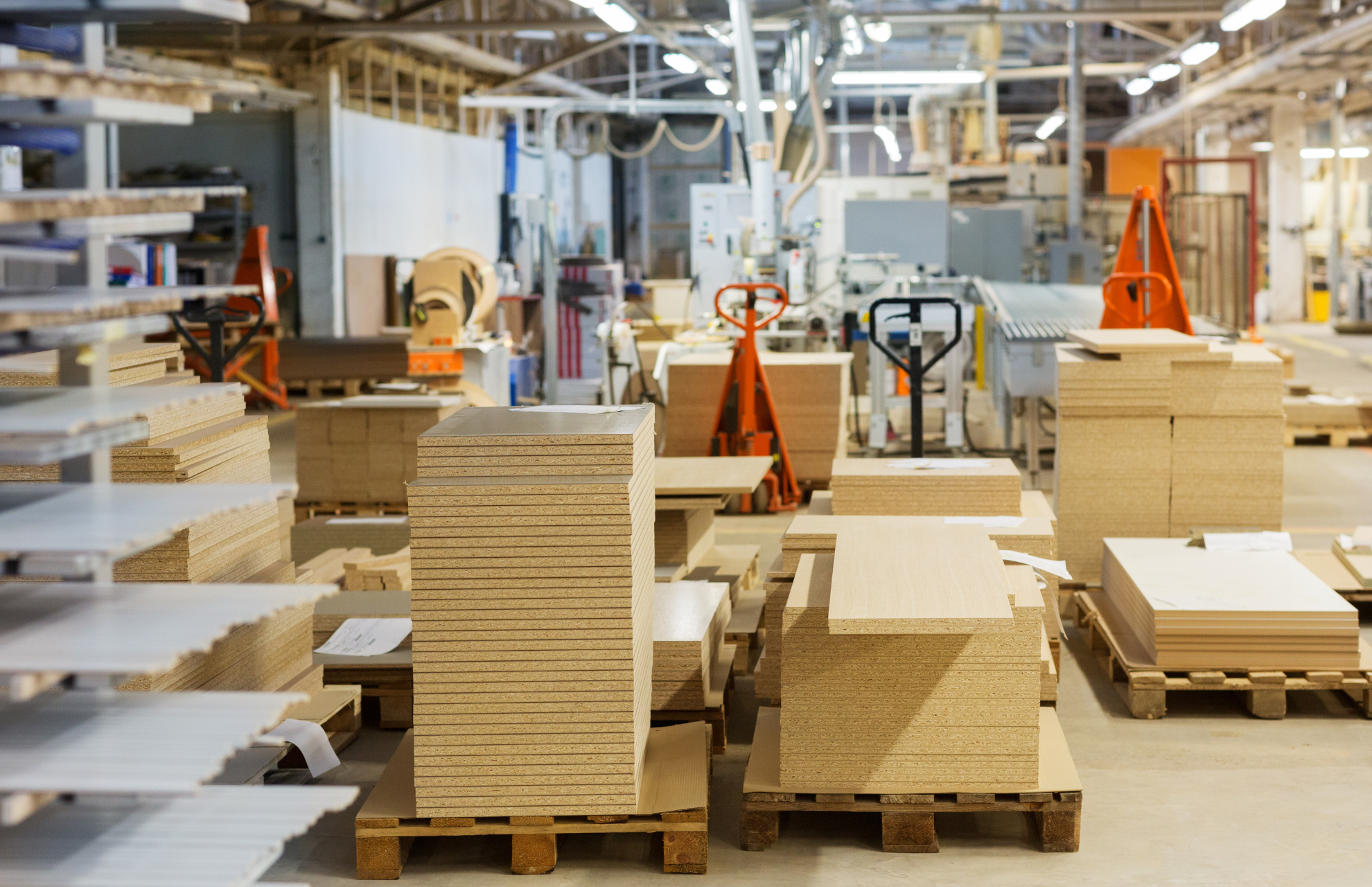 Inside of a manufactured wood store