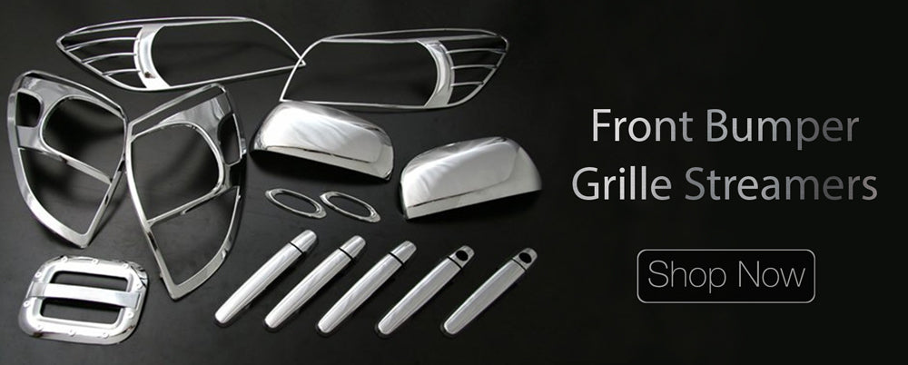 Front Bumper Grille Streamers - Chrome Car Accessories | Omac Usa