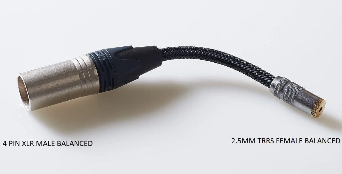 Headgear Audio - 2.5 mm TRRS Balanced to 4-PIN XLR Adaptor Cable