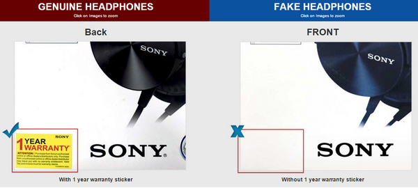 Sony 1 Year warranty sticker on original