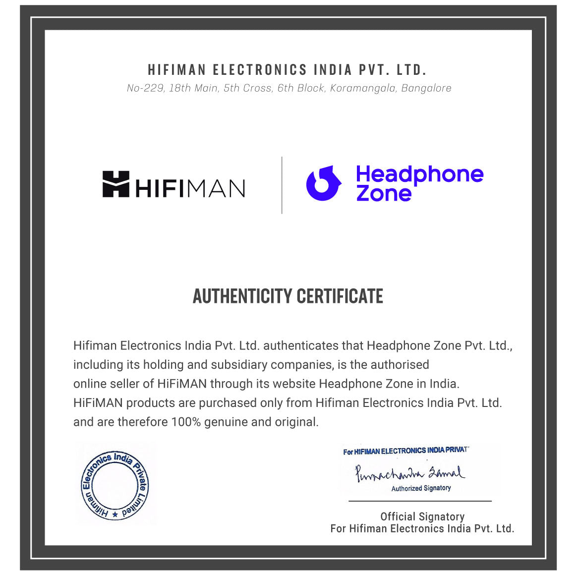 Headphone-Zone-HiFiMAN-Authenticity-Certificate