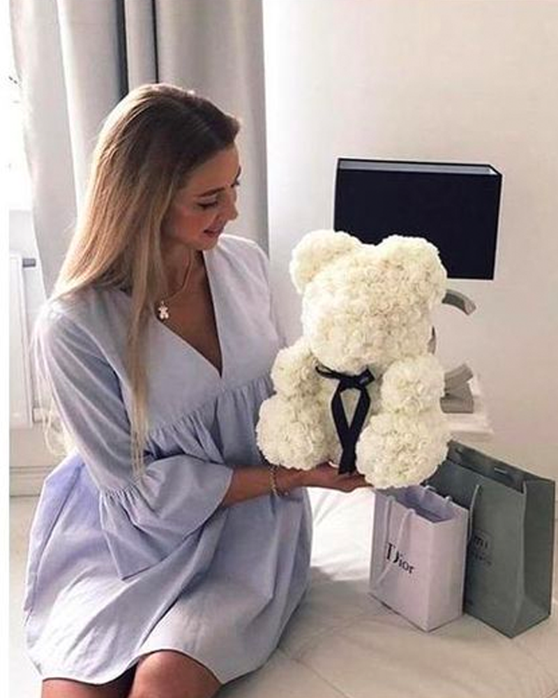 luxe 72 rose teddy bear