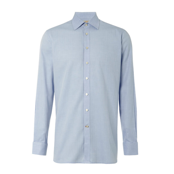 Blue herringbone men's shirt, organic cotton – Arthur & Henry