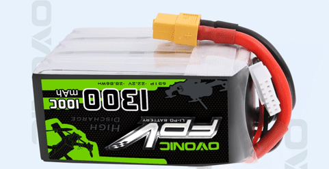 100C 6S 1300mAh liPo battery pack for freestyle