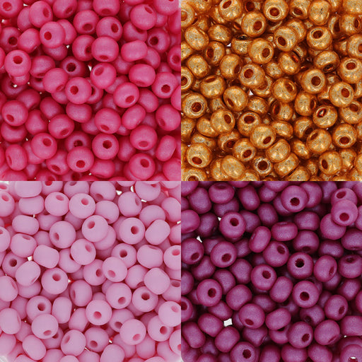 Czech Round Seed Beads, Glass - Opaque Medium Cherry Red, Choose Size