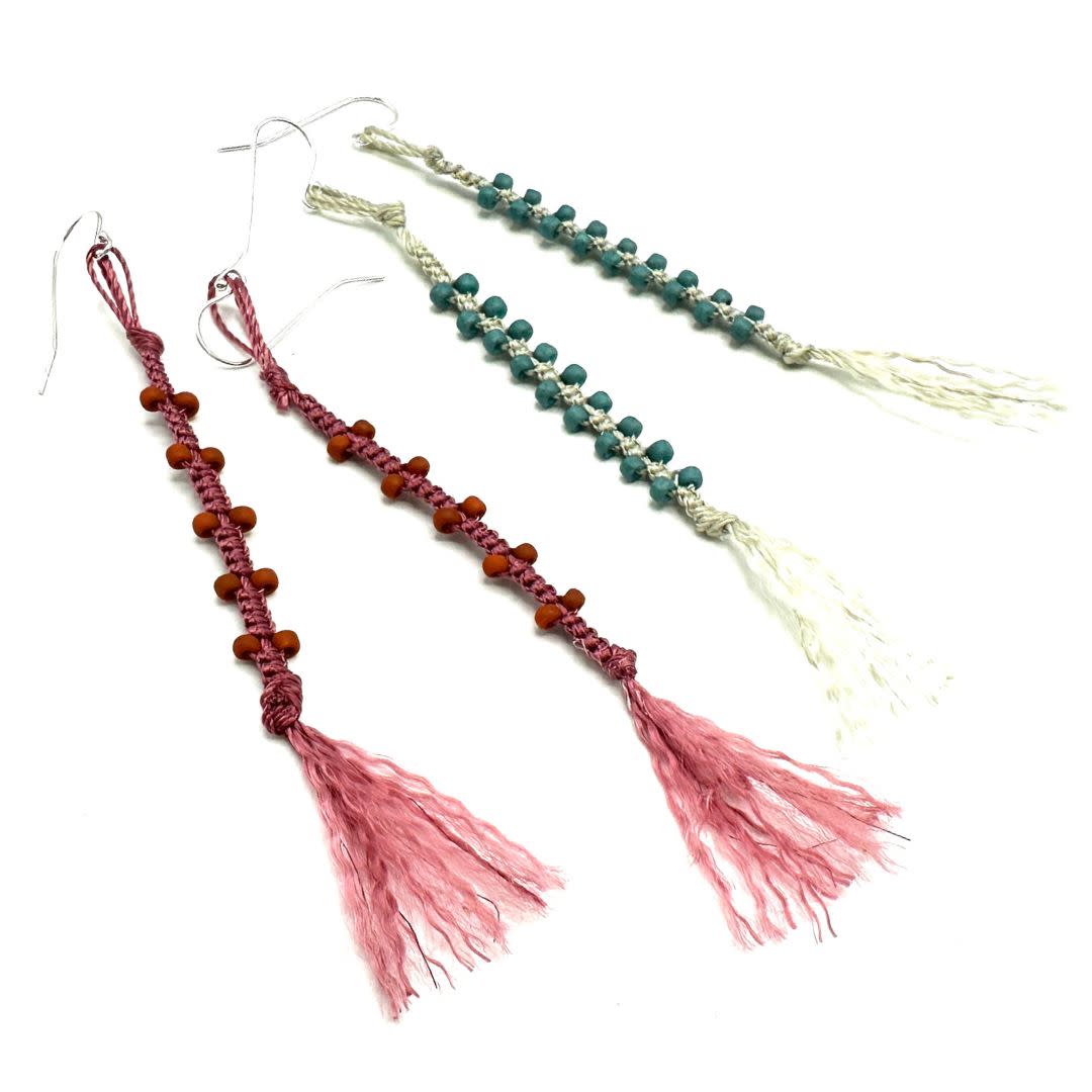 Easy Bohemian Macrame and Seed Bead Earrings