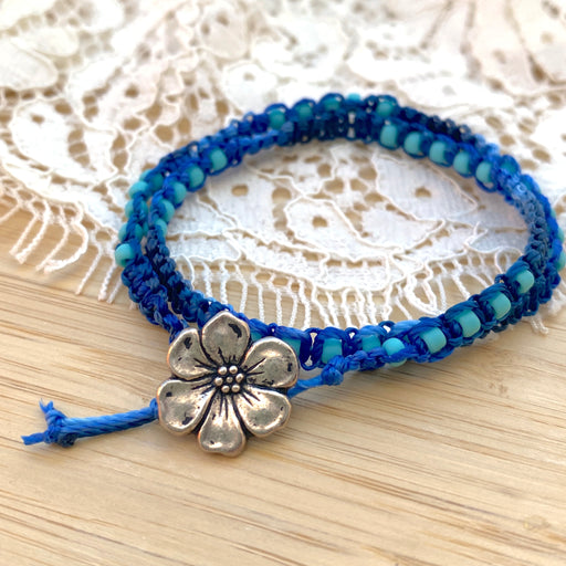 Apple Blossom Macrame Bracelet