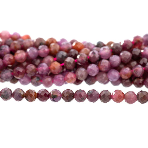 25 8mm Ruby Red, Garnet Czech glass beads, firepolished, faceted