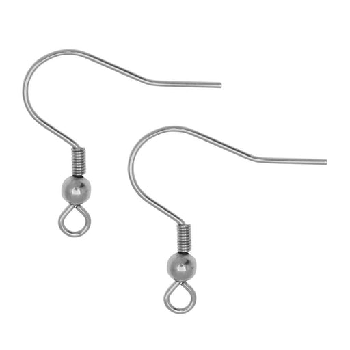 Earring Findings, French Hook Earring Wire with Loop 24.5mm Long / 23 Gauge  Thick, Titanium (10 Pairs) — Beadaholique