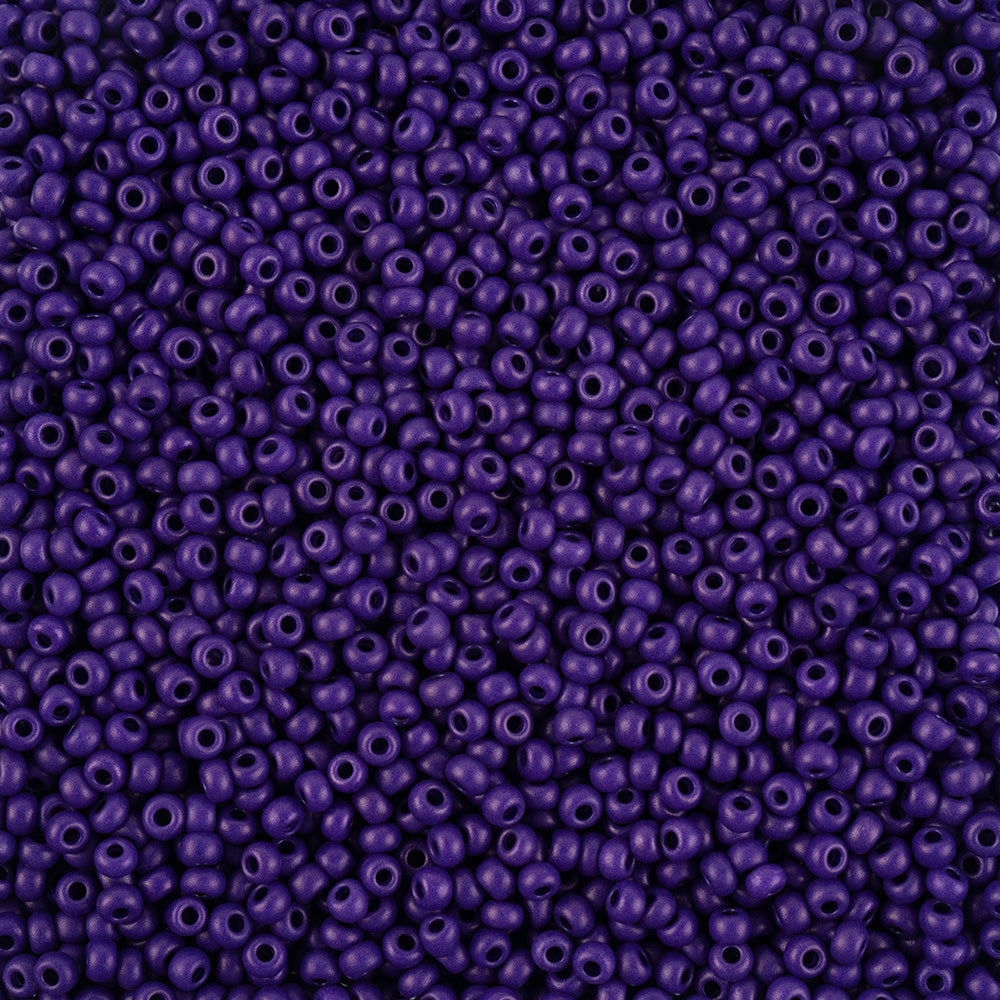 Preciosa Czech Glass, 8/0 Round Seed Bead, Terra Intensive Purple - Matte (1 Tube)