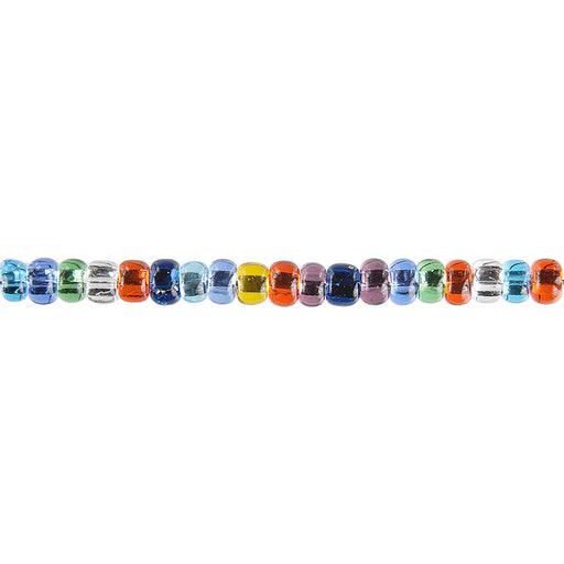 Seed Glass Beads 3mm x 3.5mm - Assorted Silverlined Rainbow Colors - 2