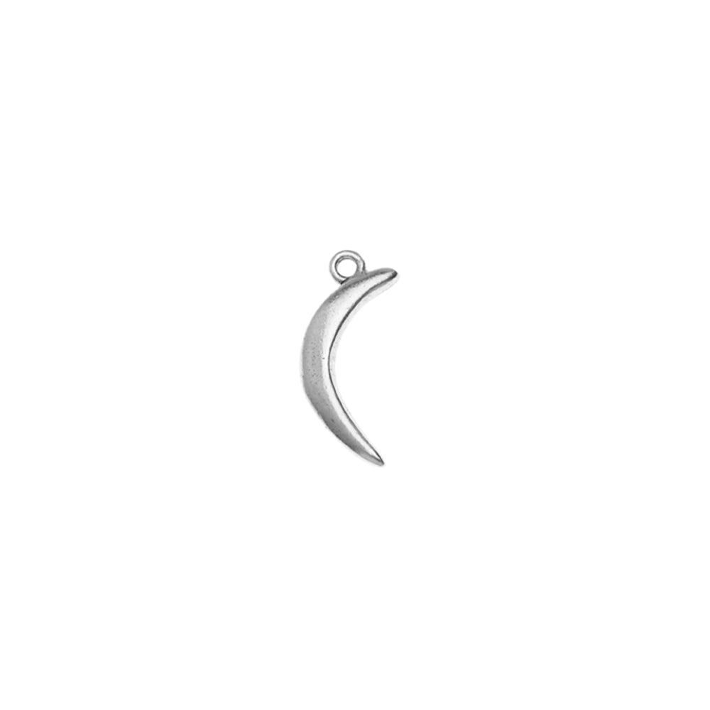 Charm, Primitive Crescent Moon 23.5x9.5mm, Antiqued Silver, by Nunn Design (1 Piece)