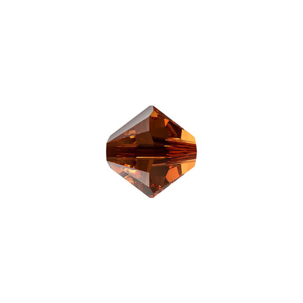 PRESTIGE Crystal, #5328 Bicone Bead 6mm, Smoked Amber (1 Piece)