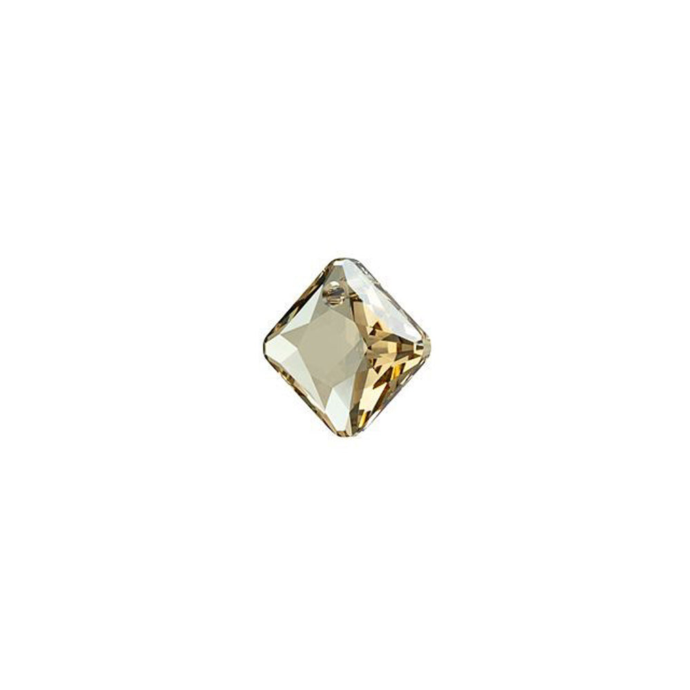 PRESTIGE Crystal, #6431 Princess Cut Pendant 9mm, Crystal Golden Shadow (1 Piece)