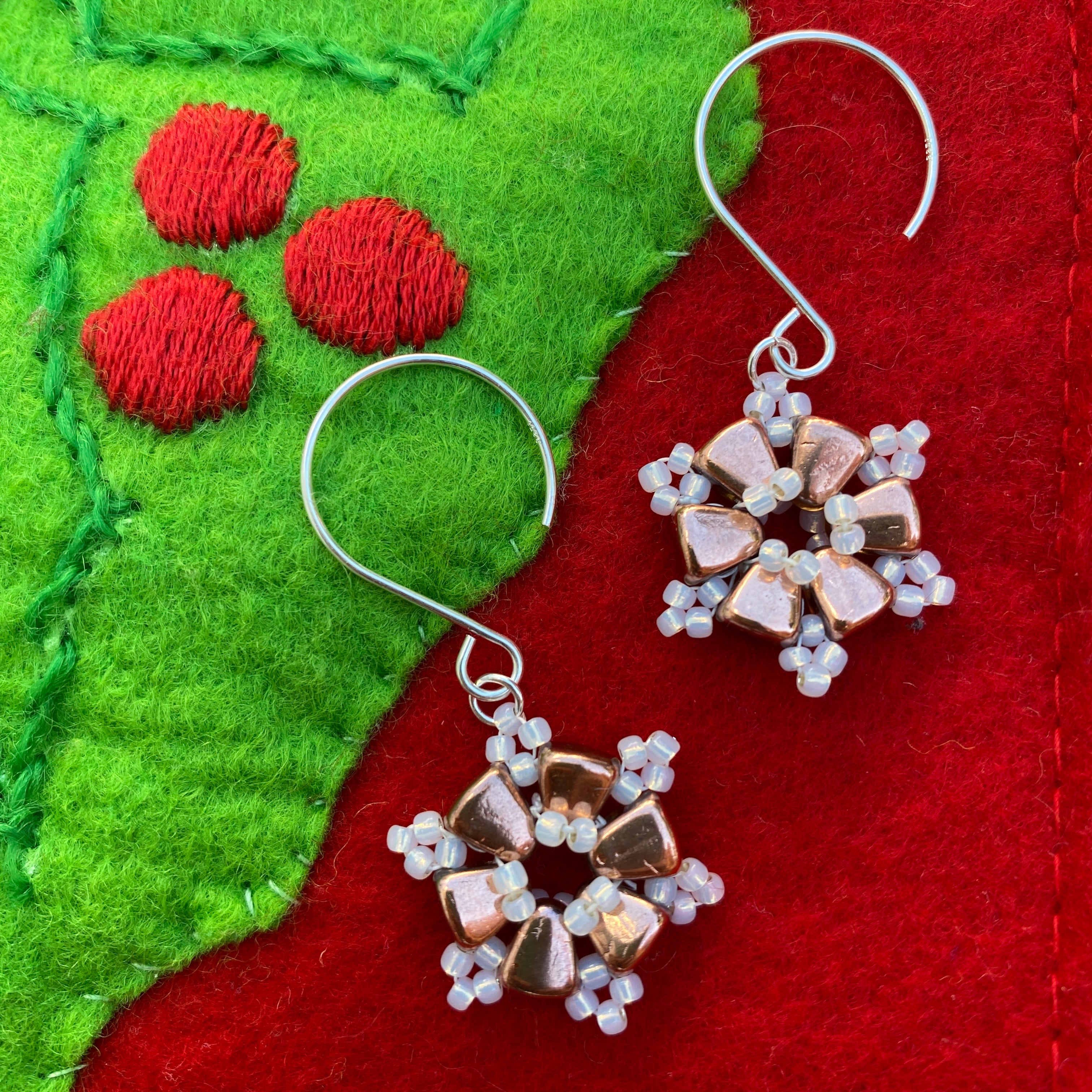 Beaded Snowflake Earrings