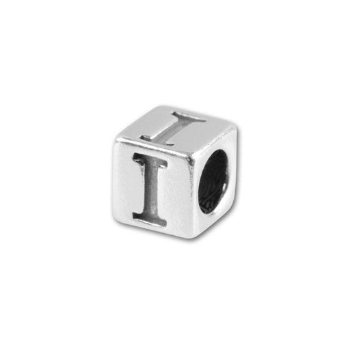 Alphabet Bead, Rounded Cube Letter I 4.5mm, Sterling Silver (1 Piece) —  Beadaholique