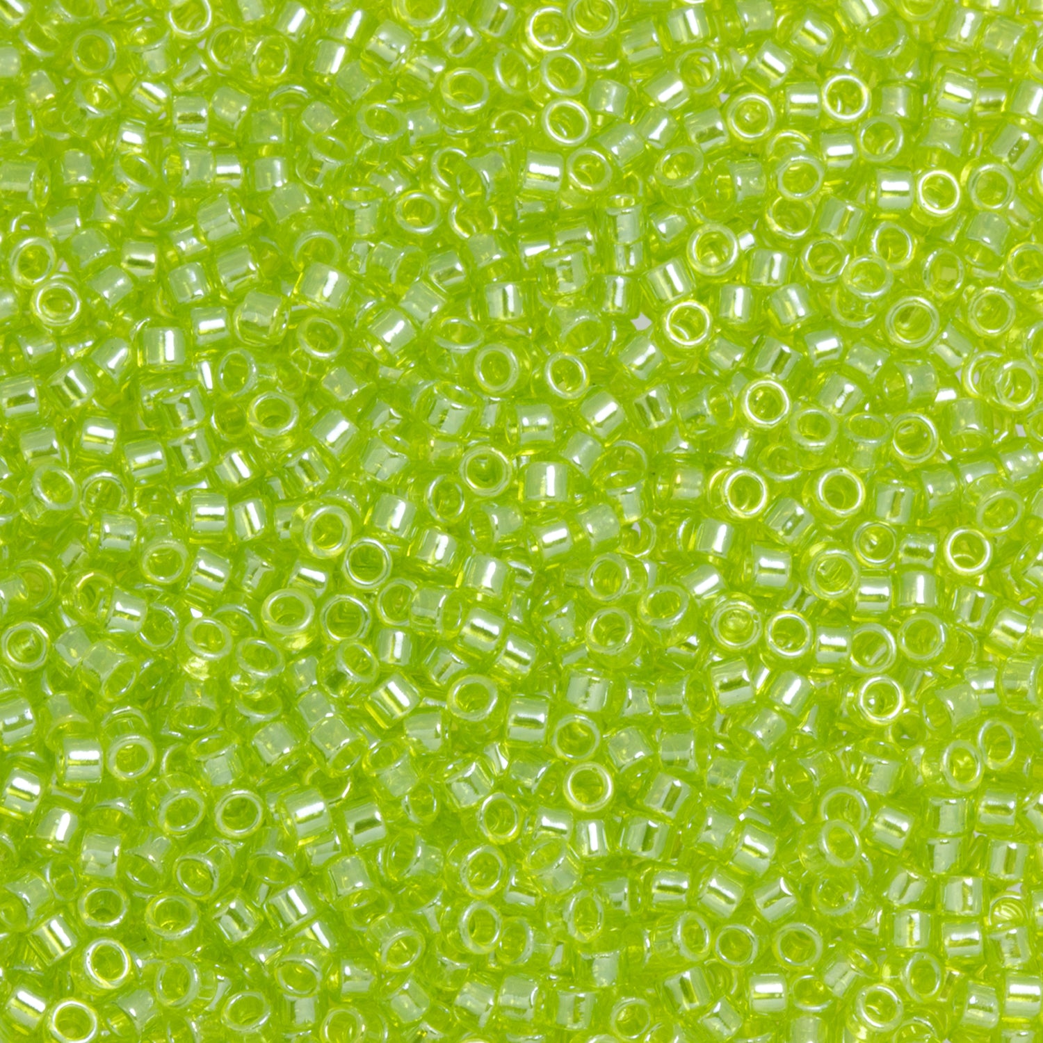 Toho Aiko Seed Beads, 11/0 #105 'Transparent Lime Green Luster' (4 Grams)