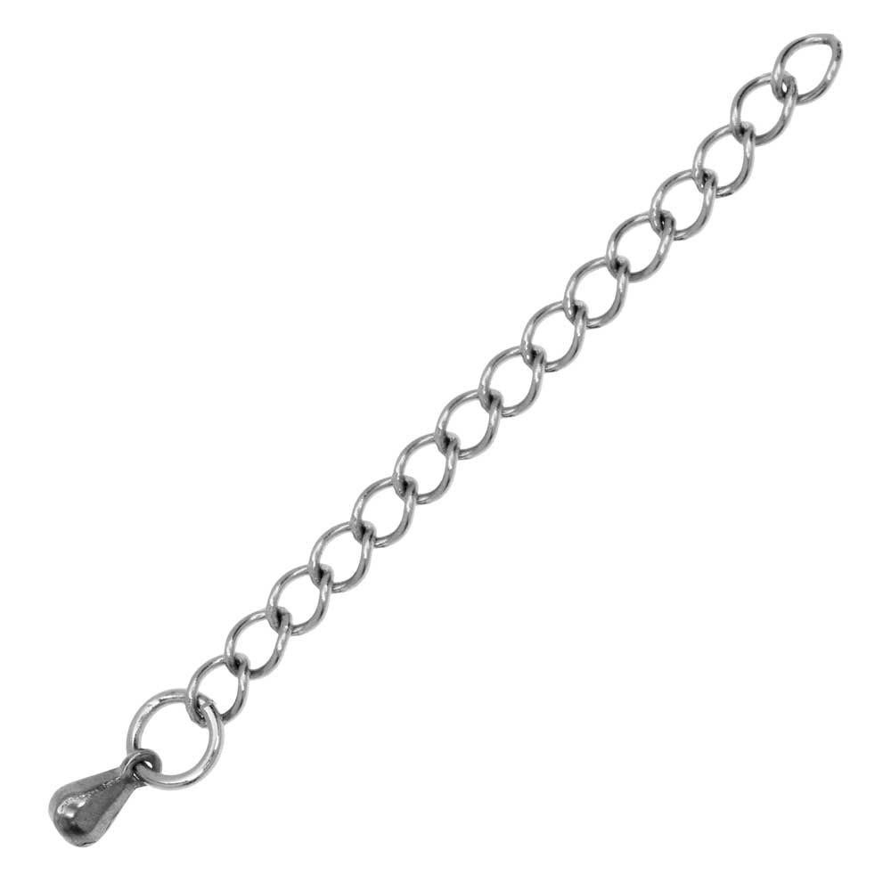 Necklace Chain Extender, 6x3mm Curb Links with Drop 2 Inches, Stainless Steel (1 Piece)