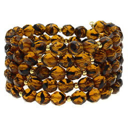 Tortoise Shell Memory Wire Bracelet