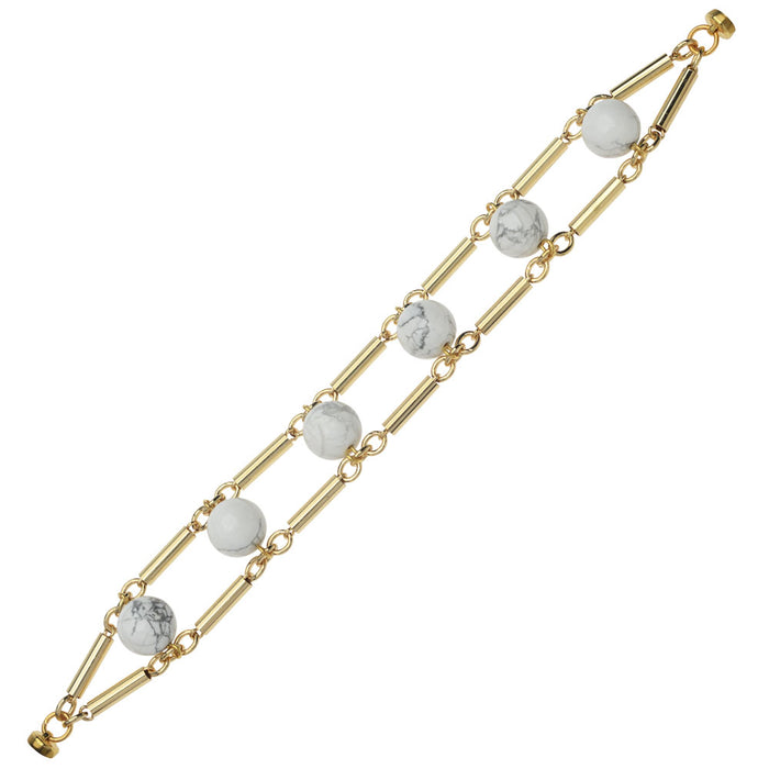 Retired - White Howlite Ladder Chain Bracelet — Beadaholique