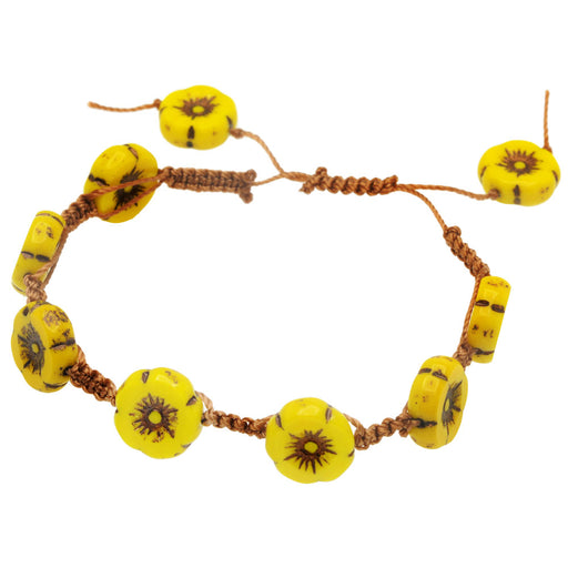 Sunshine Hibiscus Macrame Bracelet