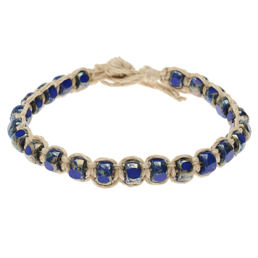 Earthly Blues Hemp Macrame Bracelet (Reboot)