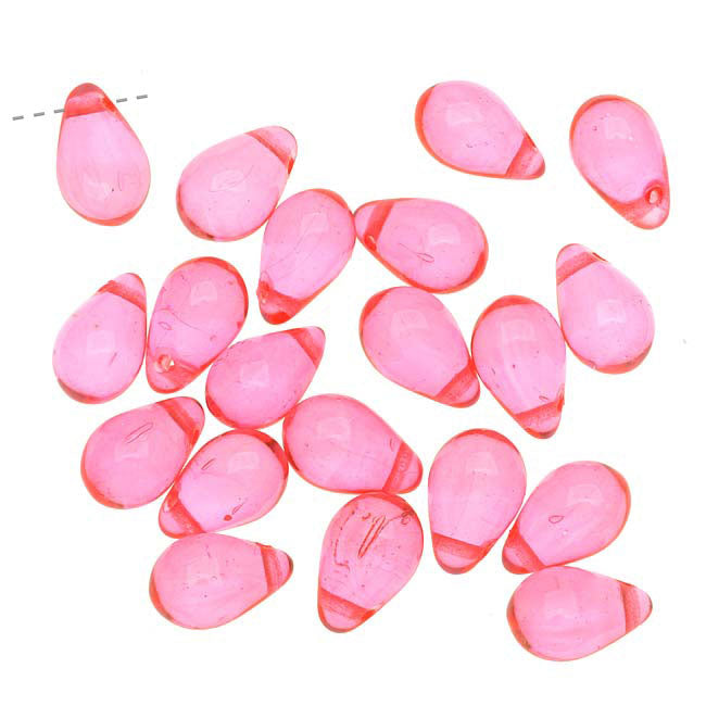 pink teardrop beads