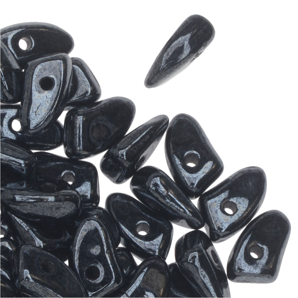 Czech Glass, Prong Beads 6x3.5mm, Hematite (2.5