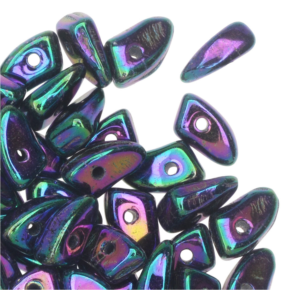 Czech Glass, Prong Beads 6x3.5mm, Purple Iris (2.5