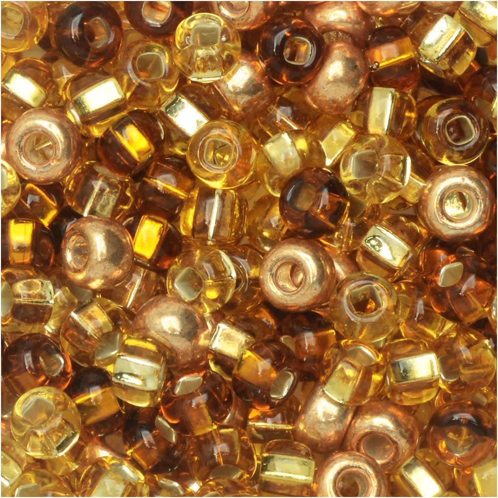 Czech Glass Seed Beads, 6/0 Round, Royal Topaz Mix (24 Gram Tube)