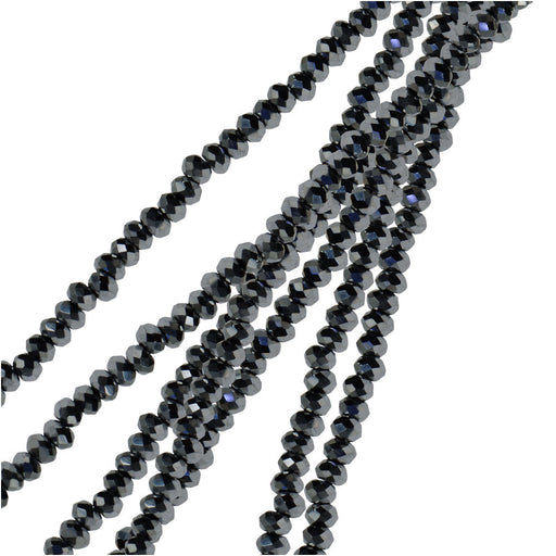 Opaque Luster Dark Green Crystal Rondelle Bead - Riverside Beads