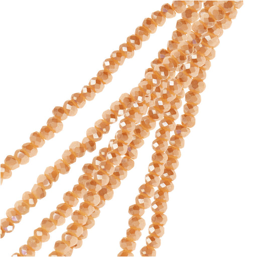 Crystal Lane Rondelle 2 Strand 7in (Apx246pcs) 1.5x2.5mm Transparent Crystal/Half Copper Iris by Cosplay Supplies