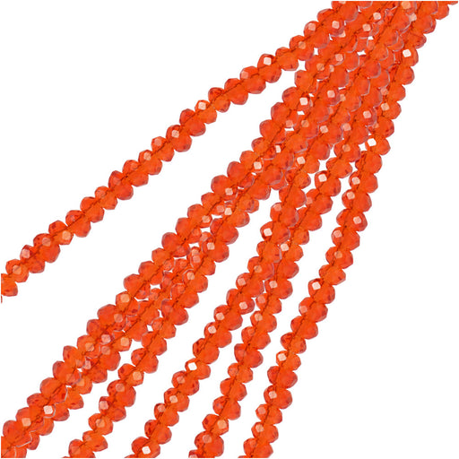 Glass Bead Strand Translucent Red Coral - Bead World Incorporated