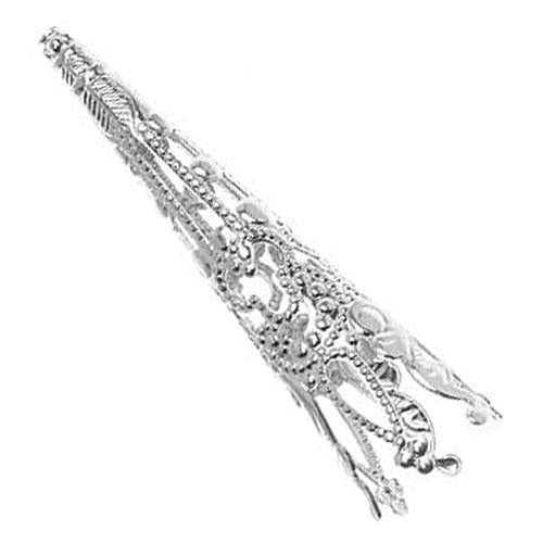 Filigree Hook Clasp, Bras, Silver-Plated (36 Pieces)