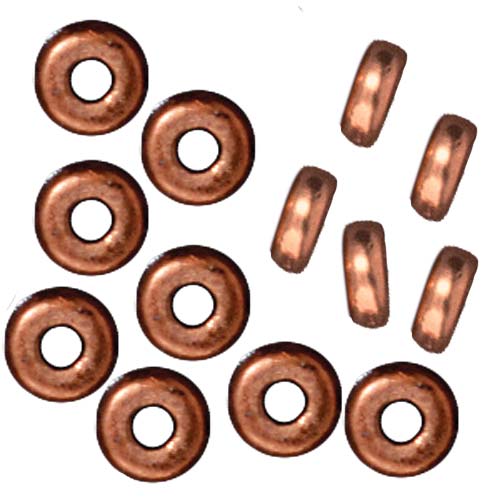 TierraCast Copper Plated Lead-Free Pewter Disk Heishi Spacer Beads 5mm (20 pcs)