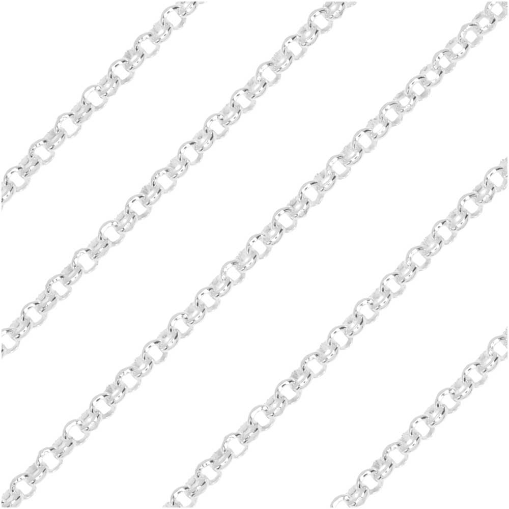 Sterling Silver Rolo Chain, 1.75mm, by the Foot