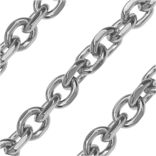 TierraCast Ball Chain 2.4mm with Connector Surgical Stainless Steel Black  Plated (30 Length)