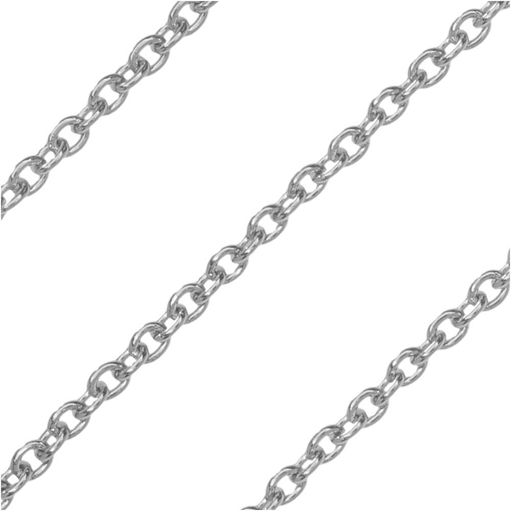 Stainless Steel Cable Chain, 2.2x1.8mm, by the Foot