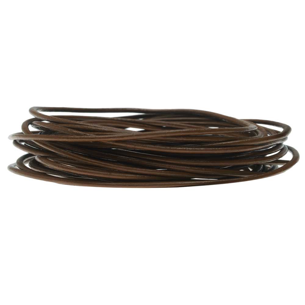 Leather Cord, Round 1.5mm, Chocolate, by Leather Cord USA (1 yard)