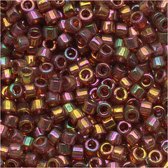 10g- 10/0 Czech Seed Beads- Red Clay Striped Aged Picasso Mix #1001