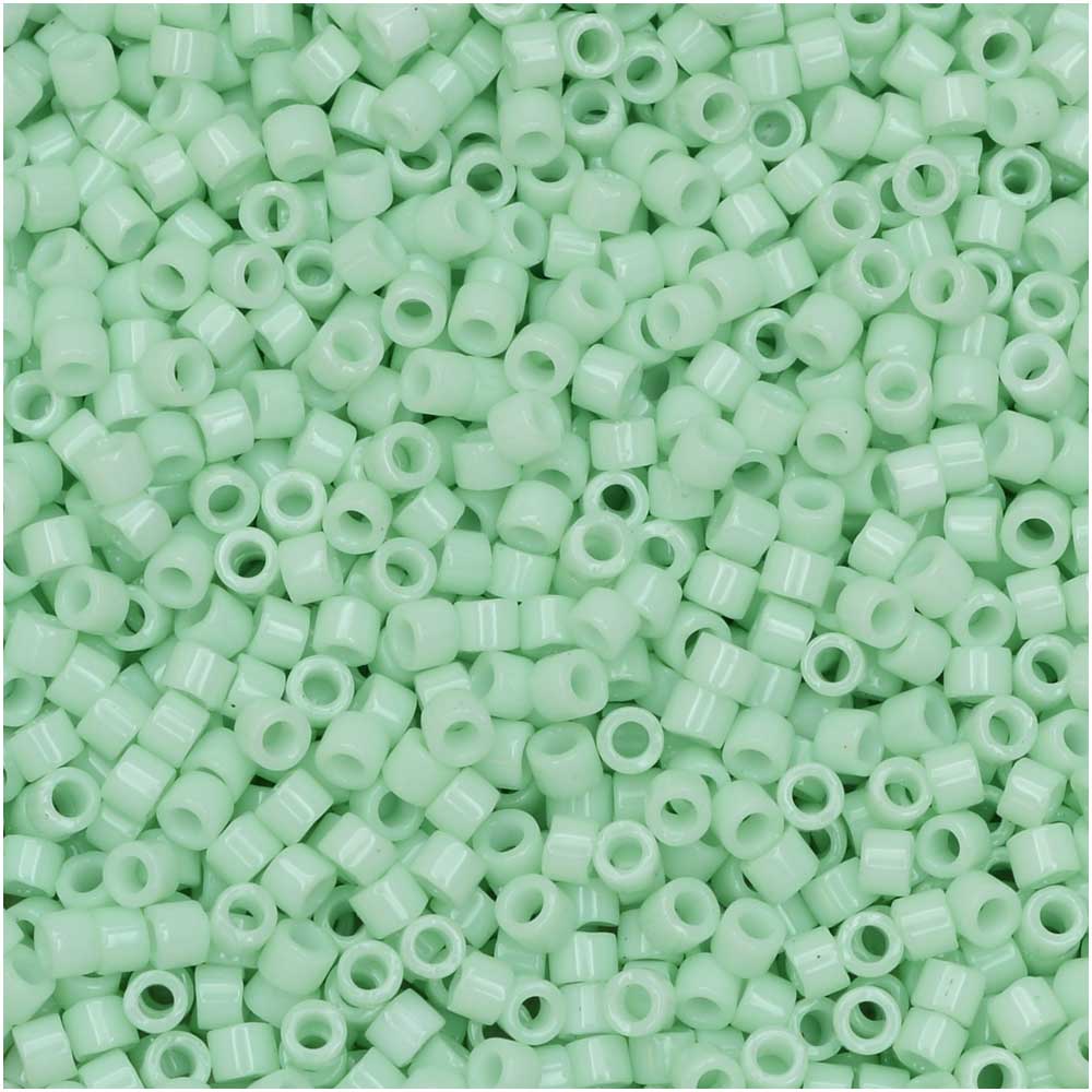 Miyuki Delica Seed Beads, 11/0 Size, #1496 Opaque Light Mint Green (2.5