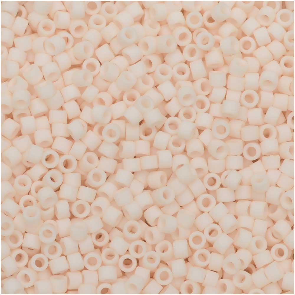 Miyuki Delica Seed Beads, 11/0 Size, #1510 Matte Opaque Bisque White Cream (2.5