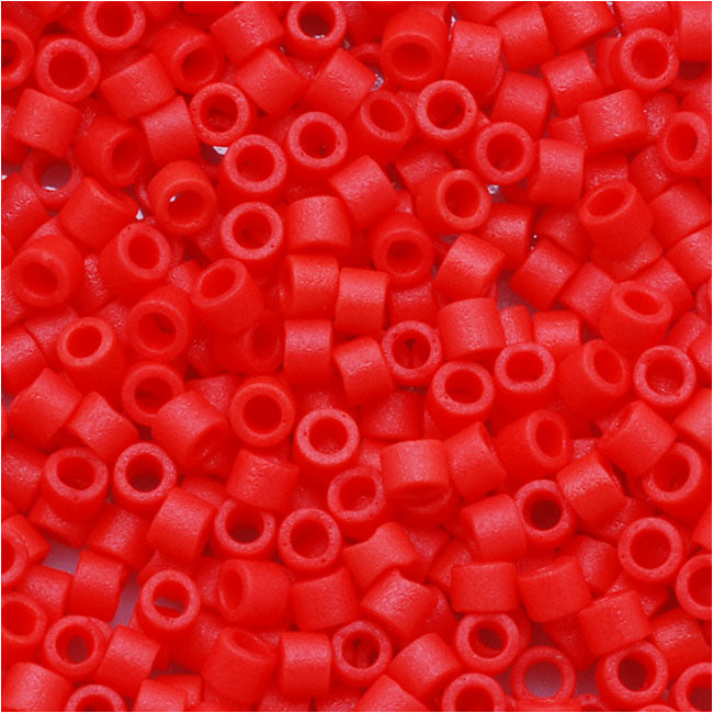 Miyuki Delica Seed Beads, 11/0 Size, Opaque Matte Red DB753 (2.5