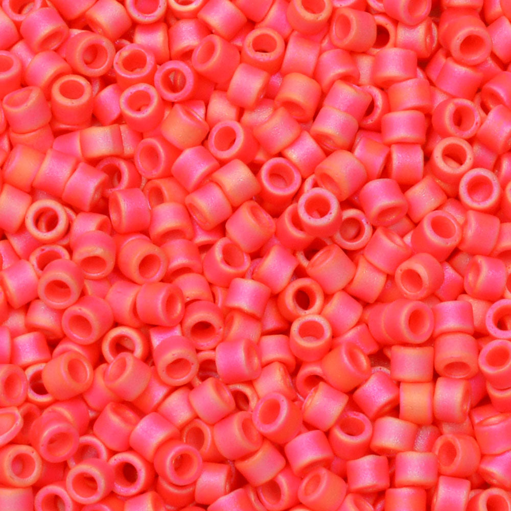 Miyuki Delica Seed Beads, 11/0 Size, #873 Matte Opaque Cranberry AB (2.5